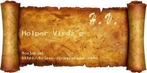 Holper Virág névjegykártya